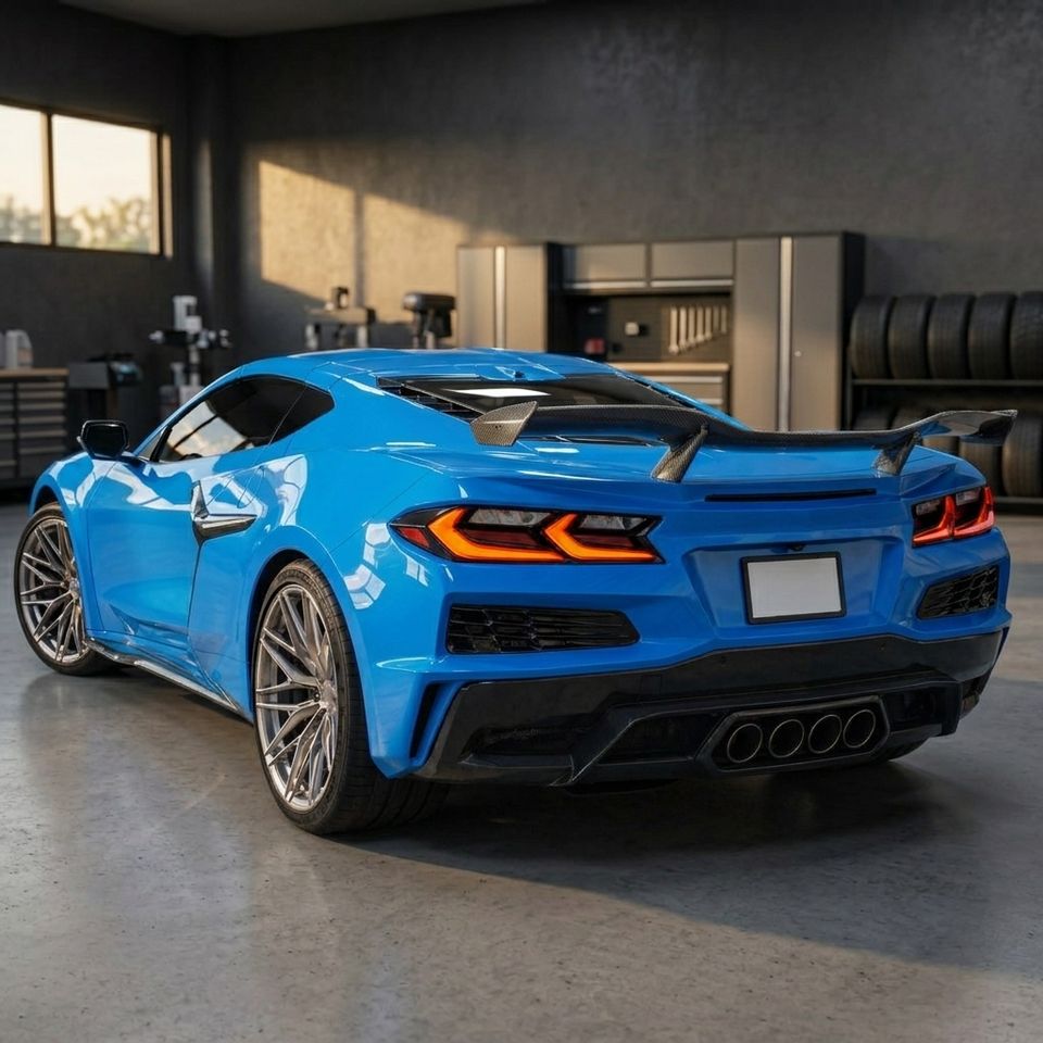Corvette C8 Z06 Dry Carbon Fiber Rear Wing Spoiler 2020-2024 image 5