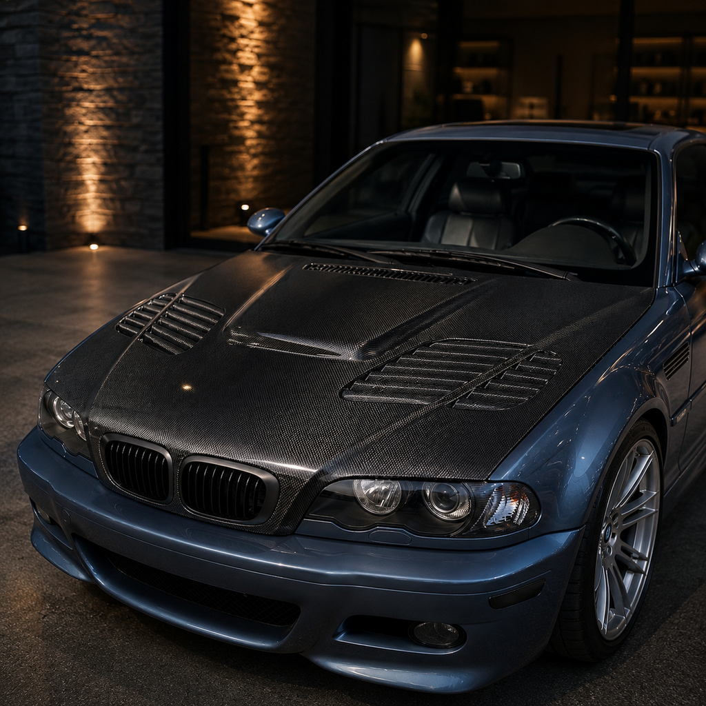 BMW E46 M3 GTR Style Carbon Fiber Hood