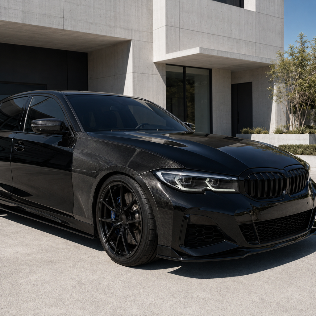 BMW G20/G28 3 Series LCI 2020–2022 Carbon Fiber Front Fenders – Gloss Black