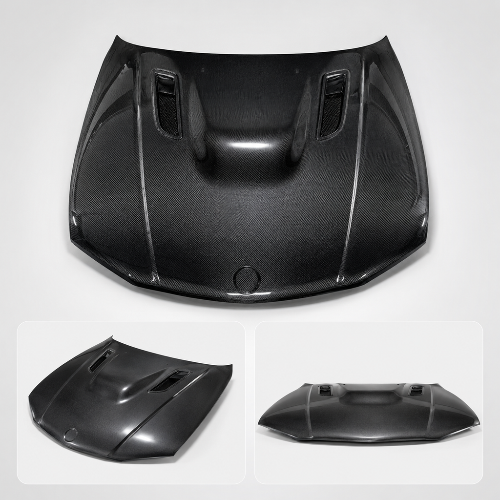 Carbon Fiber Engine Hood Front Bonnet Compatible with E82 1M E88 1 Series Coupe Auto Body Replacement Parts
