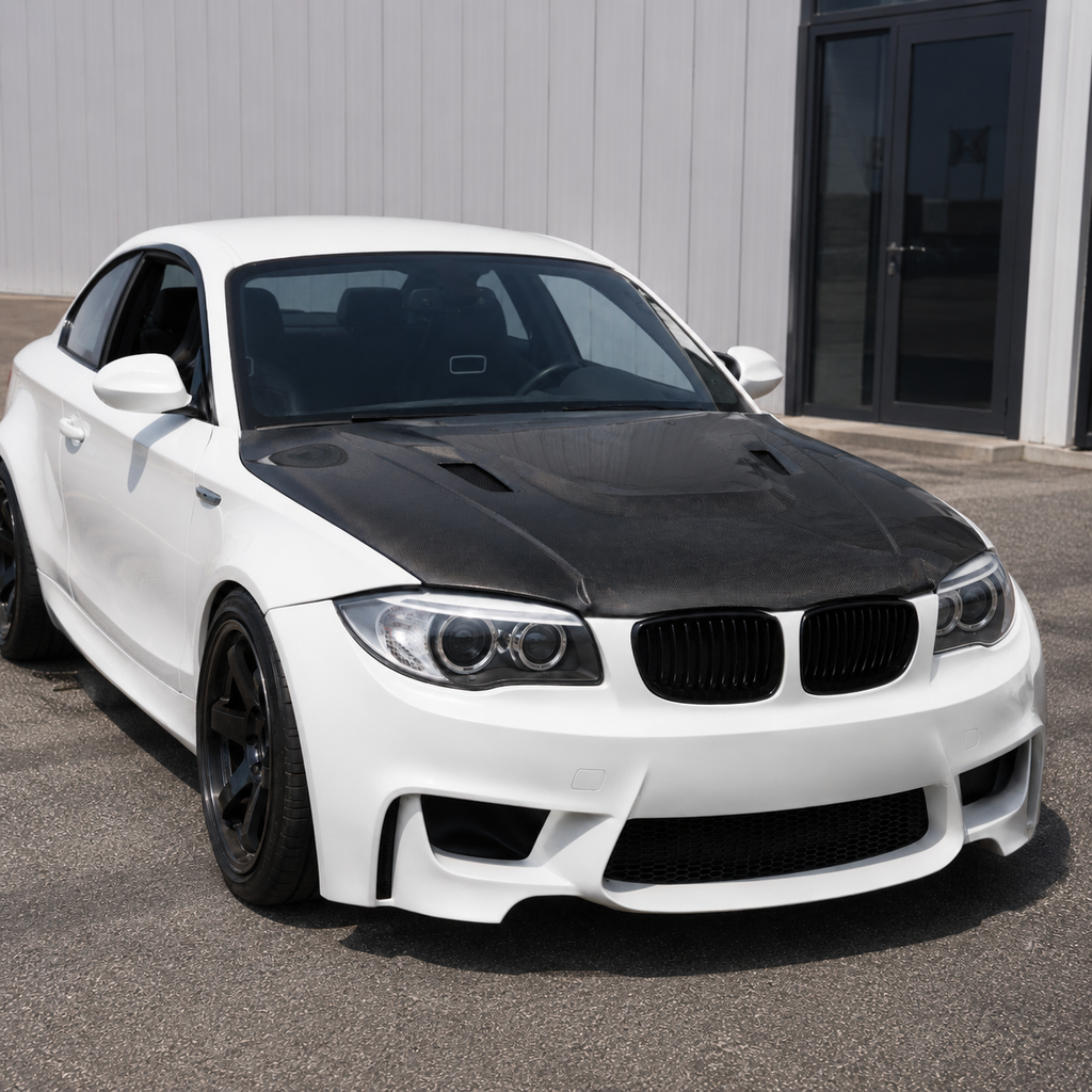 BMW 1M Style Carbon Fiber Hood for E82 E87 E88 1 Series 128i