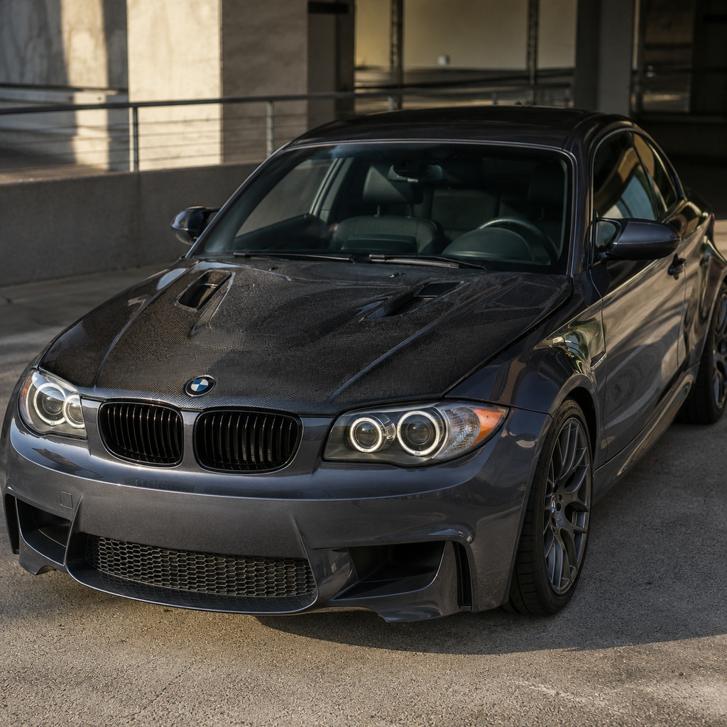 BMW 1 Series E82/E88 1M Style Carbon Fiber Hood