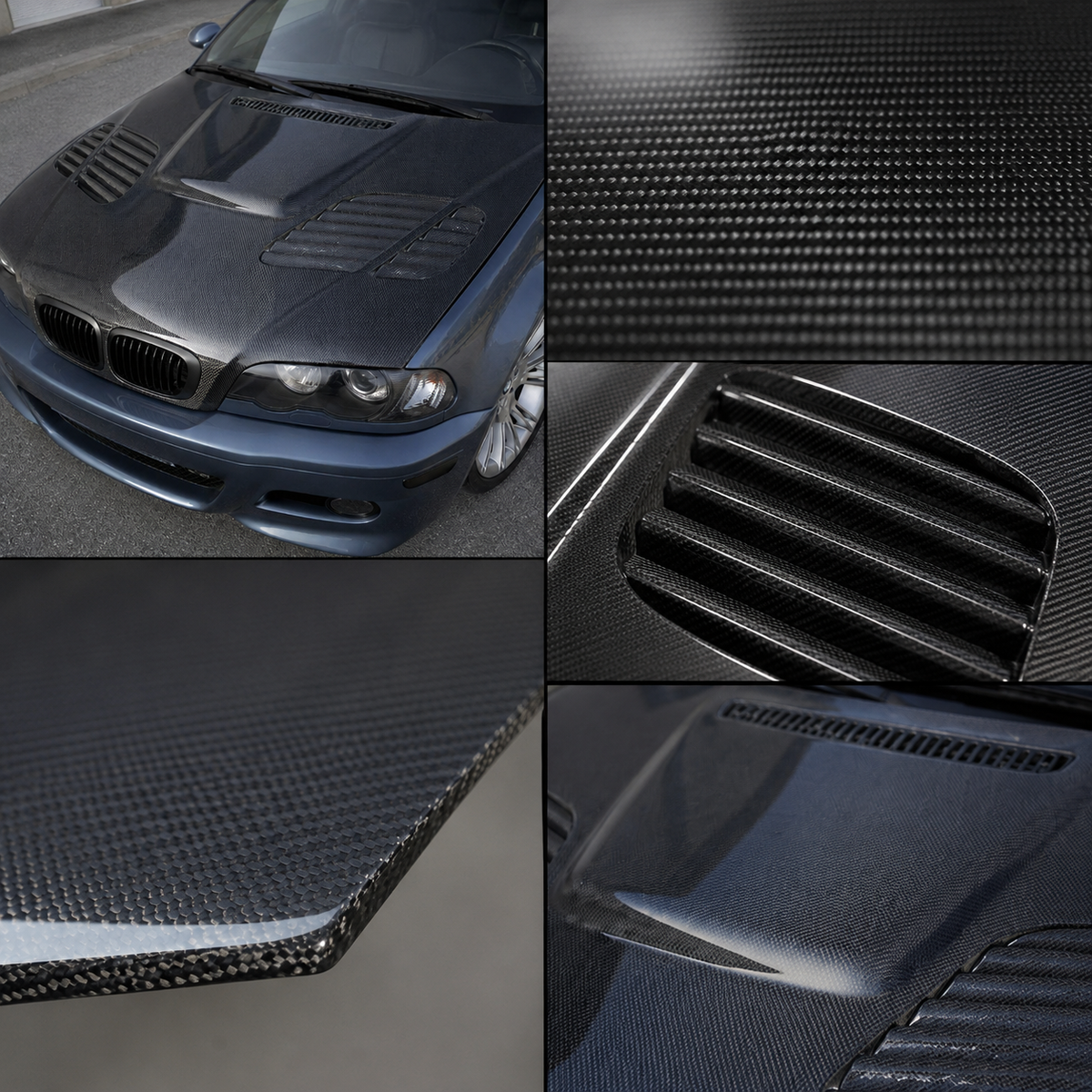 BMW E46 M3 GTR Style Carbon Fiber Hood