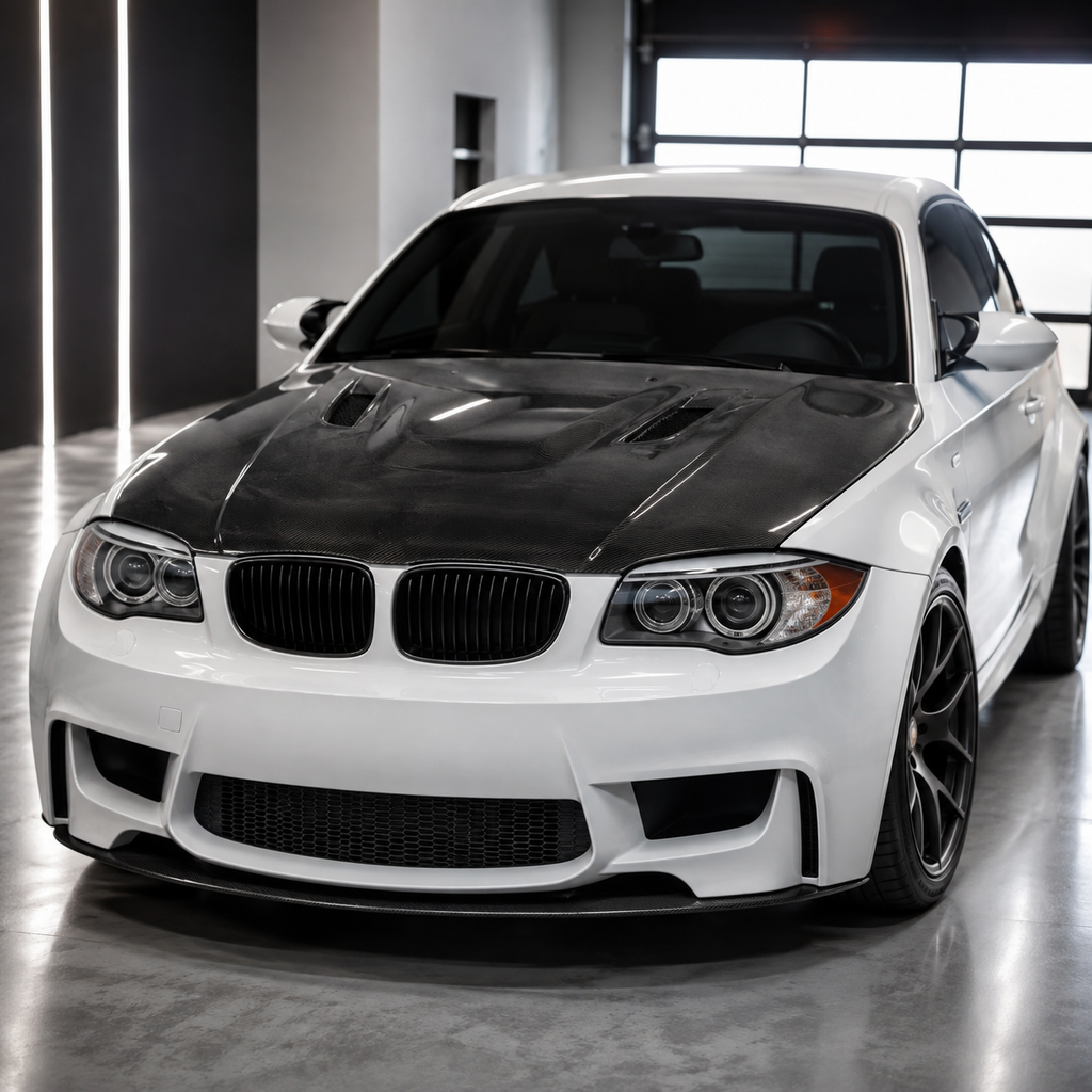 BMW 1 Series E82/E88 1M Style Carbon Fiber Hood