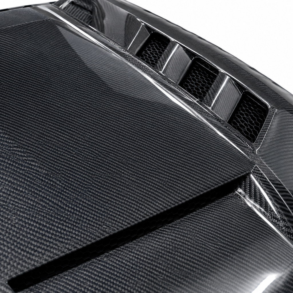2015–2017 Ford Mustang 2-Door Terminator Style Double-Sided Carbon Fiber Hood