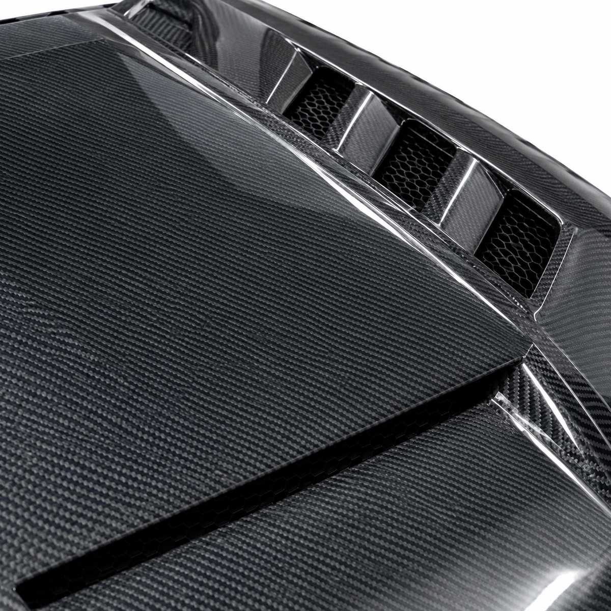 2015–2017 Ford Mustang 2-Door Terminator Style Double-Sided Carbon Fiber Hood