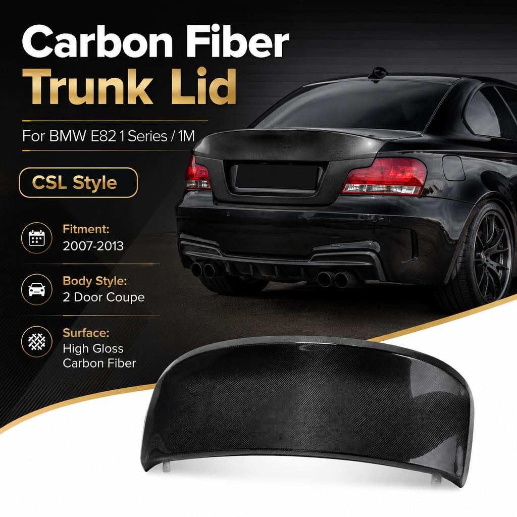 BMW E82 1 Series / 1M CSL Style Carbon Fiber Rear Trunk Lid
