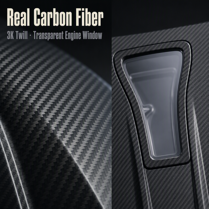 BMW G20/G28 3 Series 2019+ Carbon Fiber Engine Hood with Transparent Glass