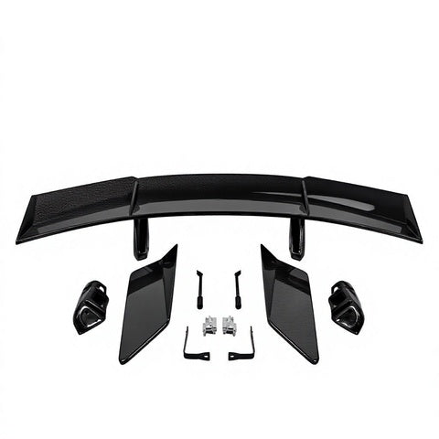Corvette C8 Z06 Dry Carbon Fiber Rear Wing Trunk Spoiler 2020-2024 3K Twill Gloss Clear Coat Bolt-On High Downforce Aero Kit Set